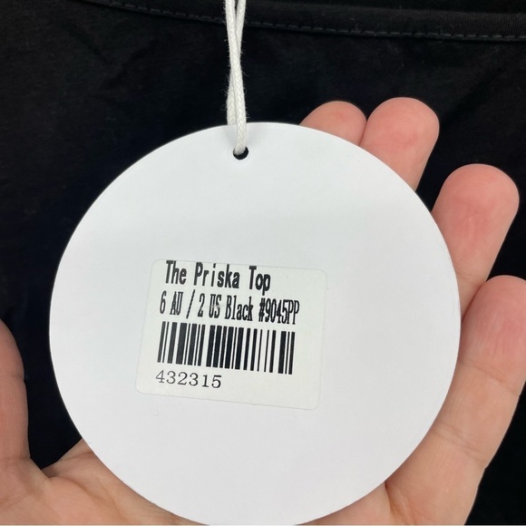 NWT Princess Polly Priska top Sz 2 black - Picture 4 of 8